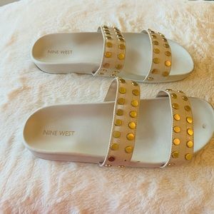 Gold Studded Sandals (Nine West)